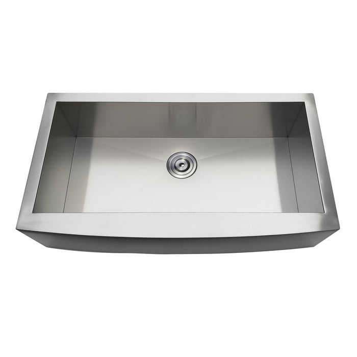Gourmetier GKTSF36209 Drop-In Stainless Steel Single Bowl Farmhouse Kitchen Sink, Brushed