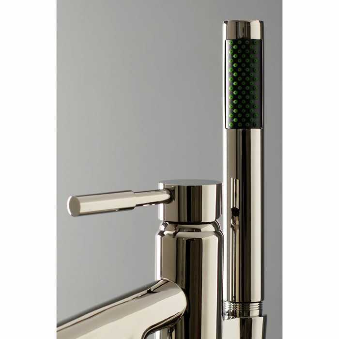 Kingston Brass KS8136DL Concord Freestanding Tub Faucet with Hand Shower, Polished Nickel