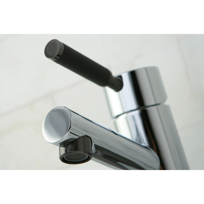 Kingston Brass NS8423DL Water Onyx Single-Handle Bathroom Faucet, Polished Chrome/Black Stainless Steel