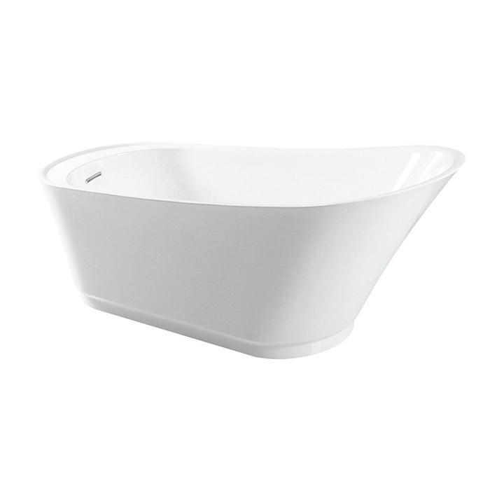 Aqua Eden VTRS683027 68-Inch Acrylic Single Slipper Freestanding Tub with Drain, White