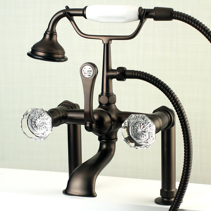 Aqua Vintage AE103T5WCL Celebrity 7" Center Deck-Mount Clawfoot Tub Faucet with Hand Shower, Oil Rubbed Bronze