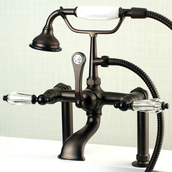 Aqua Vintage AE103T5WLL Wilshire Deck Mount Clawfoot Tub Faucet, Oil Rubbed Bronze