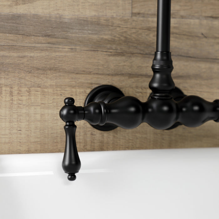 Kingston Brass AE1T0 Aqua Vintage 3-3/8 Inch Wall Mount Tub Faucet, Matte Black