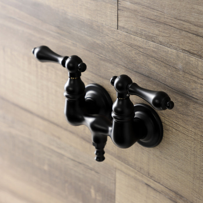 Kingston Brass AE31T0 Aqua Vintage 3-3/8 Inch Wall Mount Tub Faucet, Matte Black