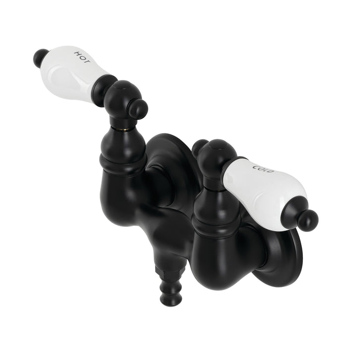 Kingston Brass AE33T0 Aqua Vintage 3-3/8 Inch Wall Mount Tub Faucet, Matte Black