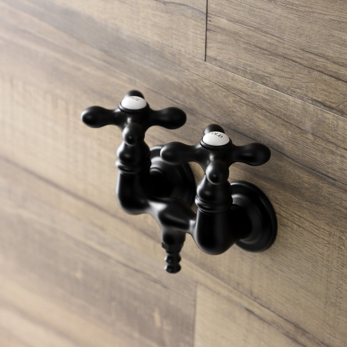Kingston Brass AE37T0 Aqua Vintage 3-3/8 Inch Wall Mount Tub Faucet, Matte Black