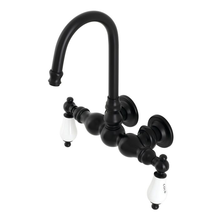 Kingston Brass AE3T0 Aqua Vintage 3-3/8 Inch Wall Mount Tub Faucet, Matte Black