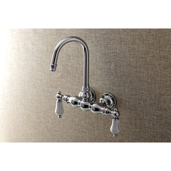 Kingston Brass AE4T1 Aqua Vintage 3-3/8 Inch Wall Mount Tub Faucet, Polished Chrome