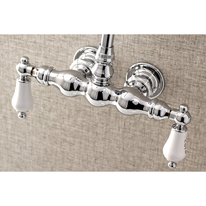 Kingston Brass AE4T1 Aqua Vintage 3-3/8 Inch Wall Mount Tub Faucet, Polished Chrome