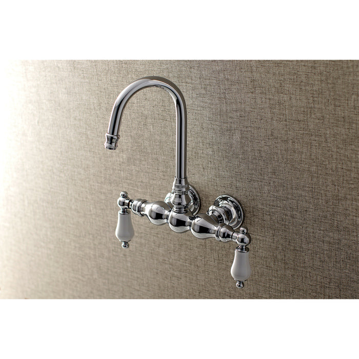 Kingston Brass AE6T1 Aqua Vintage 3-3/8 Inch Wall Mount Tub Faucet, Polished Chrome