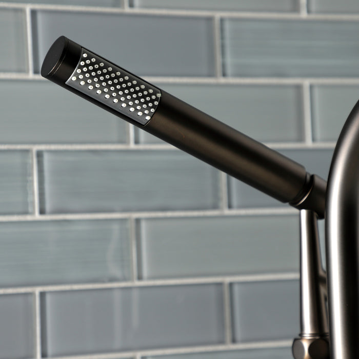 Aqua Vintage AE8105DKL Kaiser 7" Center Deck-Mount Clawfoot Tub Faucet with Hand Shower, Oil Rubbed Bronze