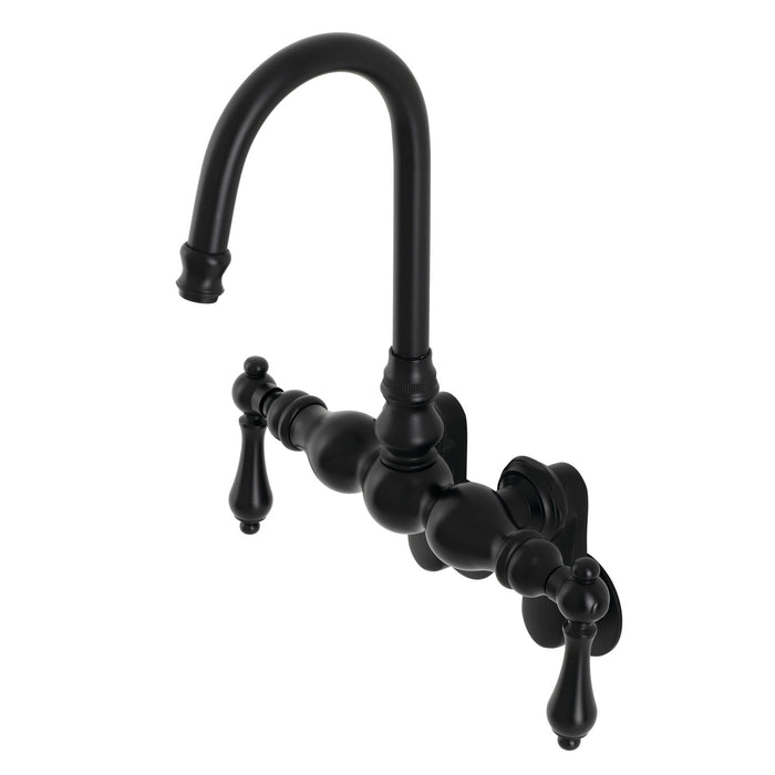 Kingston Brass AE81T0 Aqua Vintage Adjustable Center Wall Mount Tub Faucet, Matte Black