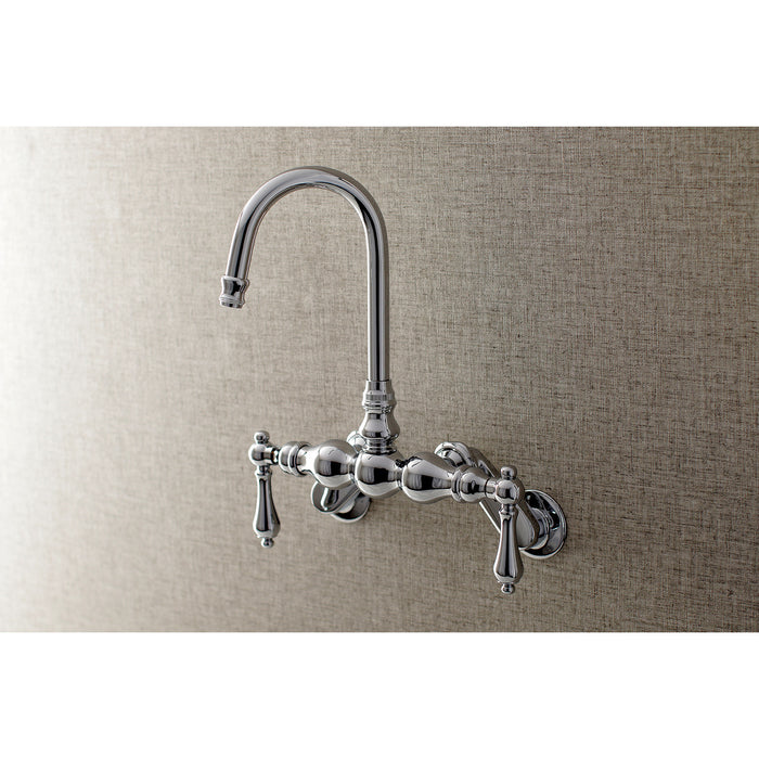 Kingston Brass AE82T1 Aqua Vintage Adjustable Center Wall Mount Tub Faucet, Polished Chrome