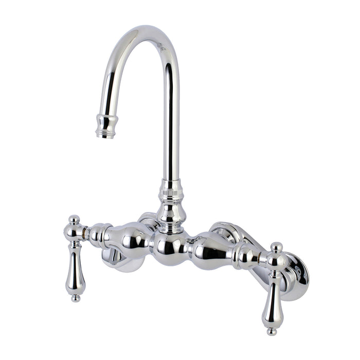 Kingston Brass AE82T1 Aqua Vintage Adjustable Center Wall Mount Tub Faucet, Polished Chrome