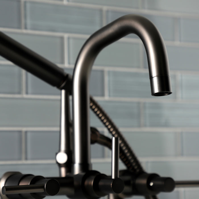 Aqua Vintage AE8405DL Concord 7" Center Deck-Mount Clawfoot Tub Faucet with Hand Shower, Oil Rubbed Bronze