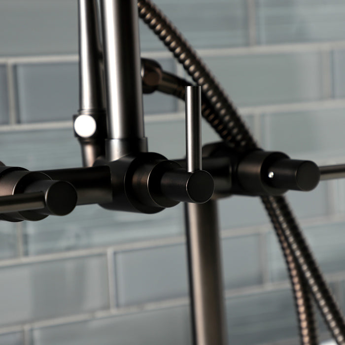 Aqua Vintage AE8405DL Concord 7" Center Deck-Mount Clawfoot Tub Faucet with Hand Shower, Oil Rubbed Bronze