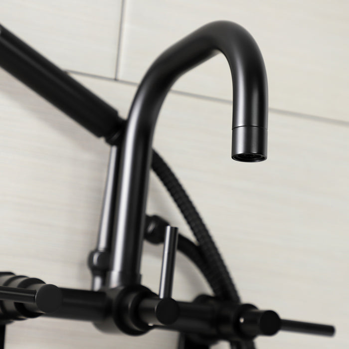 Aqua Vintage AE8450DL Concord Wall Mount Clawfoot Tub Faucet, Matte Black