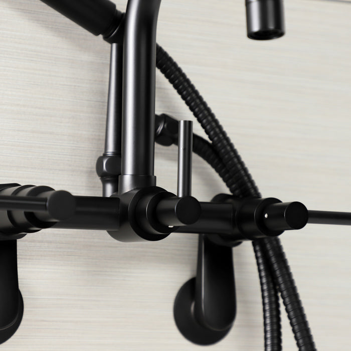 Aqua Vintage AE8450DL Concord Wall Mount Clawfoot Tub Faucet, Matte Black