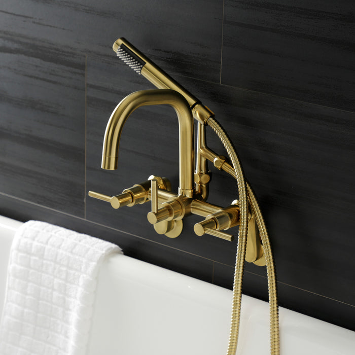 Aqua Vintage AE8457DL Concord Wall Mount Clawfoot Tub Faucet, Brushed Brass