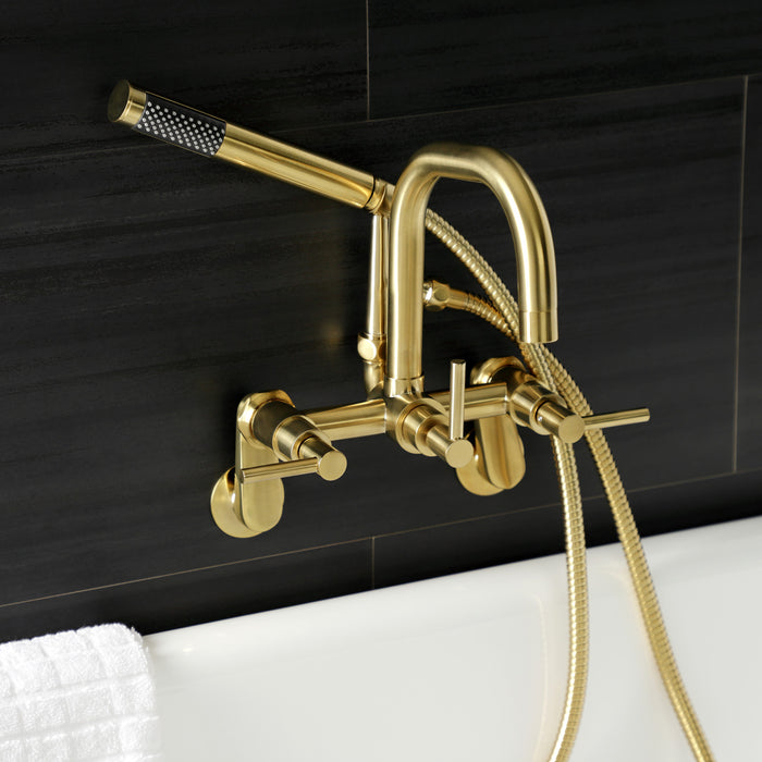 Aqua Vintage AE8457DL Concord Wall Mount Clawfoot Tub Faucet, Brushed Brass