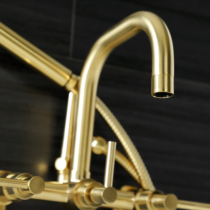 Aqua Vintage AE8457DL Concord Wall Mount Clawfoot Tub Faucet, Brushed Brass