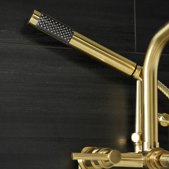 Aqua Vintage AE8457DL Concord Wall Mount Clawfoot Tub Faucet, Brushed Brass