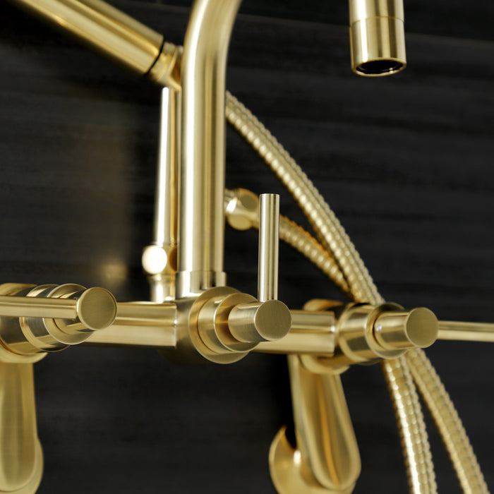 Aqua Vintage AE8457DL Concord Wall Mount Clawfoot Tub Faucet, Brushed Brass