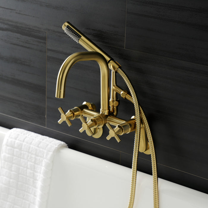 Aqua Vintage AE8457DX Concord Wall Mount Clawfoot Tub Faucet, Brushed Brass