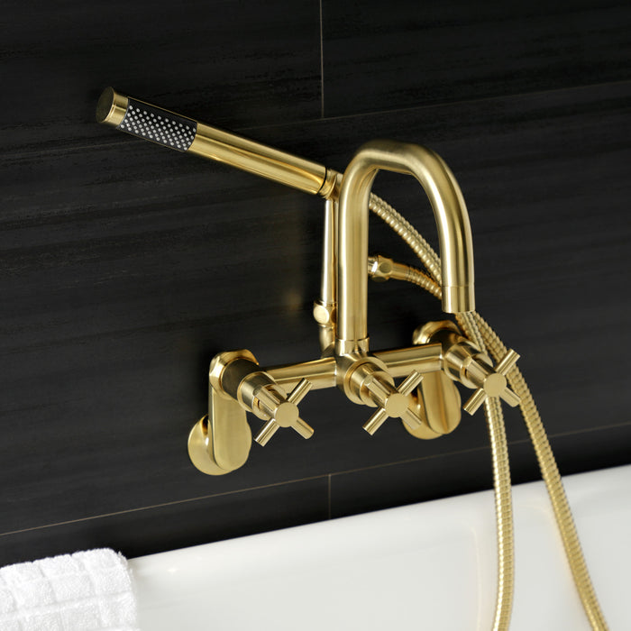 Aqua Vintage AE8457DX Concord Wall Mount Clawfoot Tub Faucet, Brushed Brass