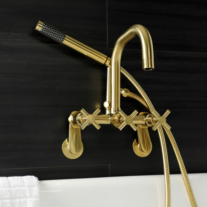 Aqua Vintage AE8457DX Concord Wall Mount Clawfoot Tub Faucet, Brushed Brass