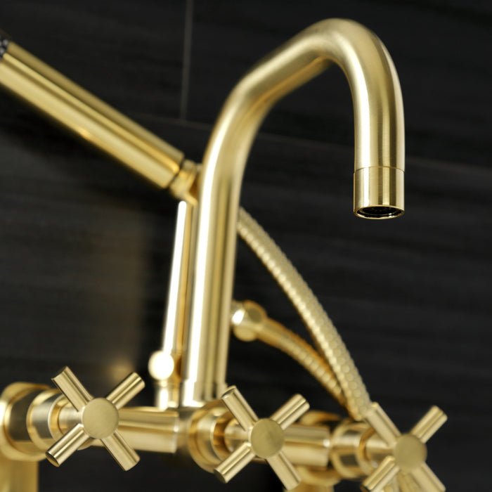 Aqua Vintage AE8457DX Concord Wall Mount Clawfoot Tub Faucet, Brushed Brass