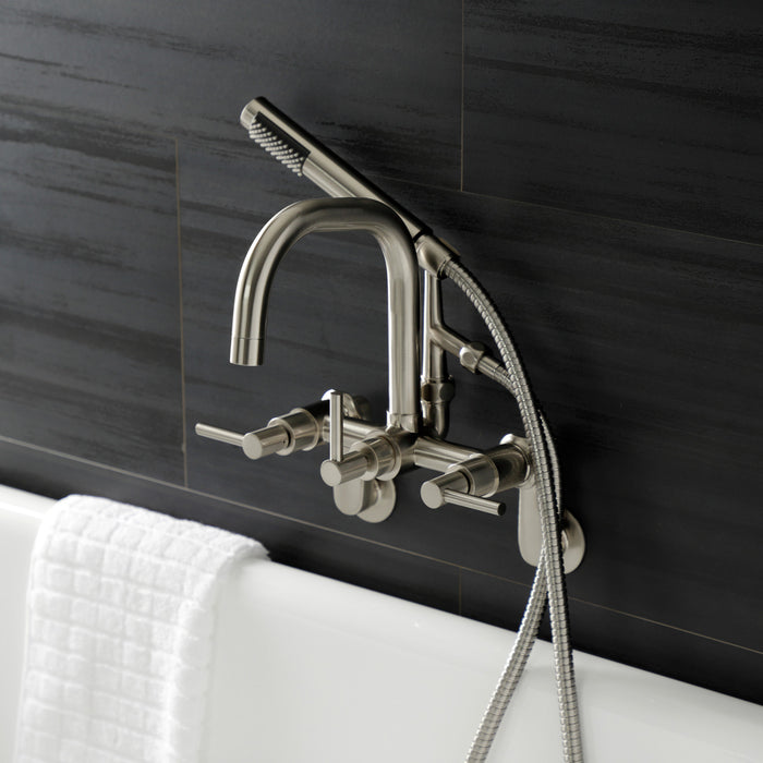 Aqua Vintage AE8458DL Concord Wall Mount Clawfoot Tub Faucet, Brushed Nickel