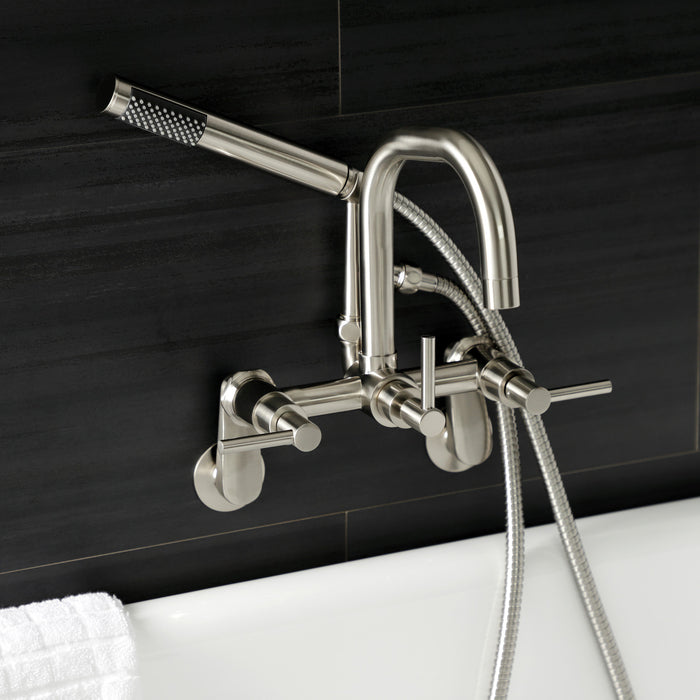 Aqua Vintage AE8458DL Concord Wall Mount Clawfoot Tub Faucet, Brushed Nickel