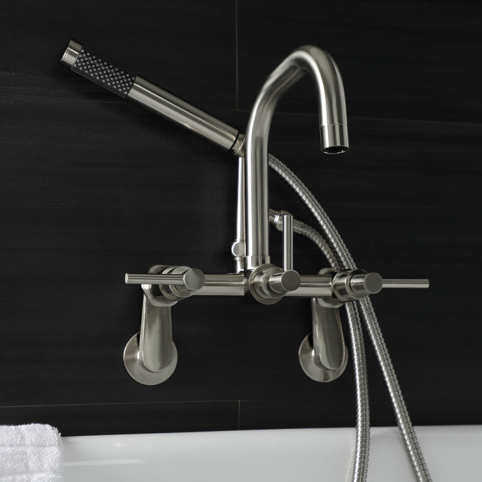 Aqua Vintage AE8458DL Concord Wall Mount Clawfoot Tub Faucet, Brushed Nickel