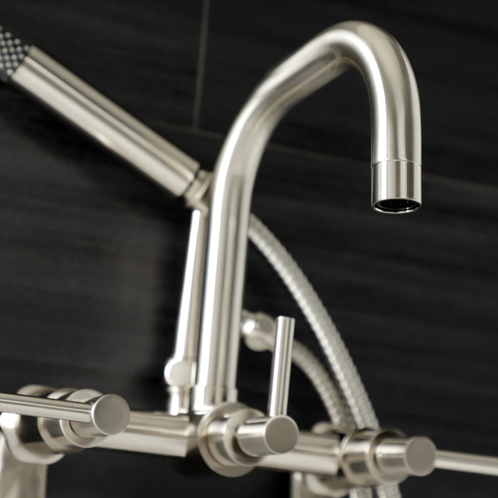Aqua Vintage AE8458DL Concord Wall Mount Clawfoot Tub Faucet, Brushed Nickel