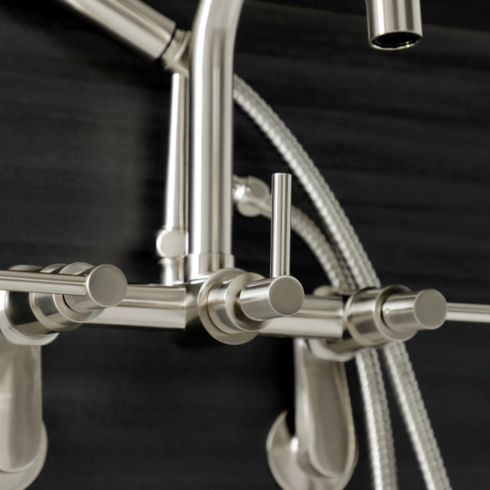 Aqua Vintage AE8458DL Concord Wall Mount Clawfoot Tub Faucet, Brushed Nickel
