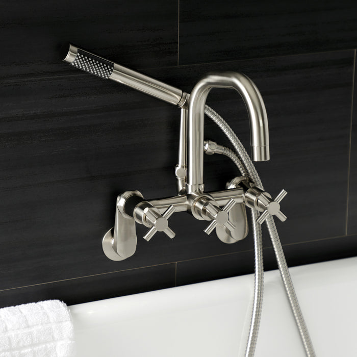 Aqua Vintage AE8458DX Concord Wall Mount Clawfoot Tub Faucet, Brushed Nickel
