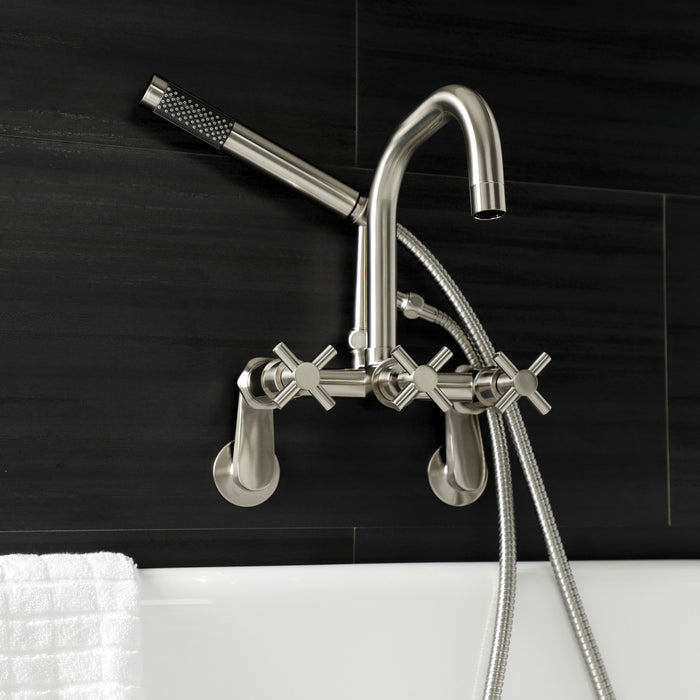 Aqua Vintage AE8458DX Concord Wall Mount Clawfoot Tub Faucet, Brushed Nickel