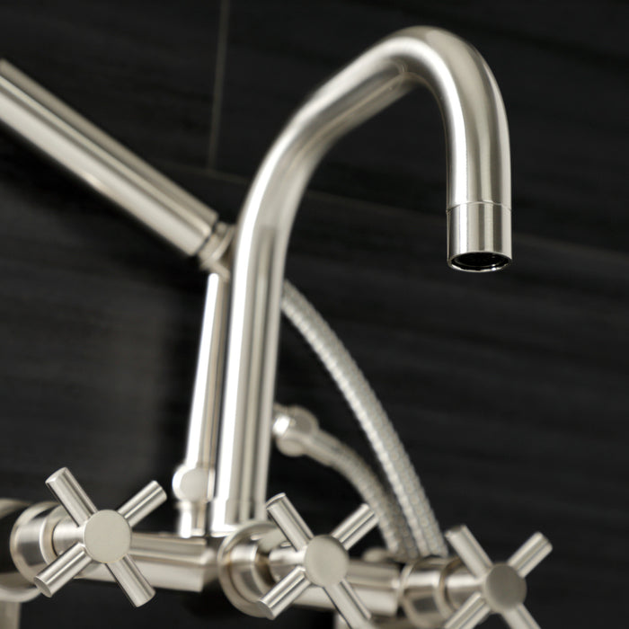 Aqua Vintage AE8458DX Concord Wall Mount Clawfoot Tub Faucet, Brushed Nickel