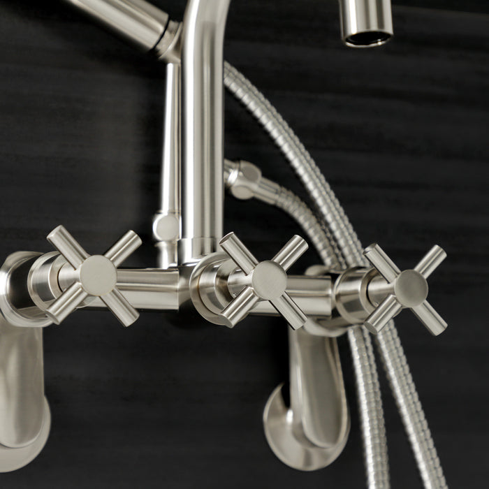 Aqua Vintage AE8458DX Concord Wall Mount Clawfoot Tub Faucet, Brushed Nickel