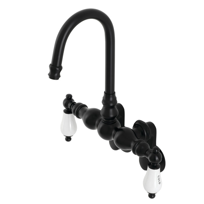 Kingston Brass AE85T0 Aqua Vintage Adjustable Center Wall Mount Tub Faucet, Matte Black