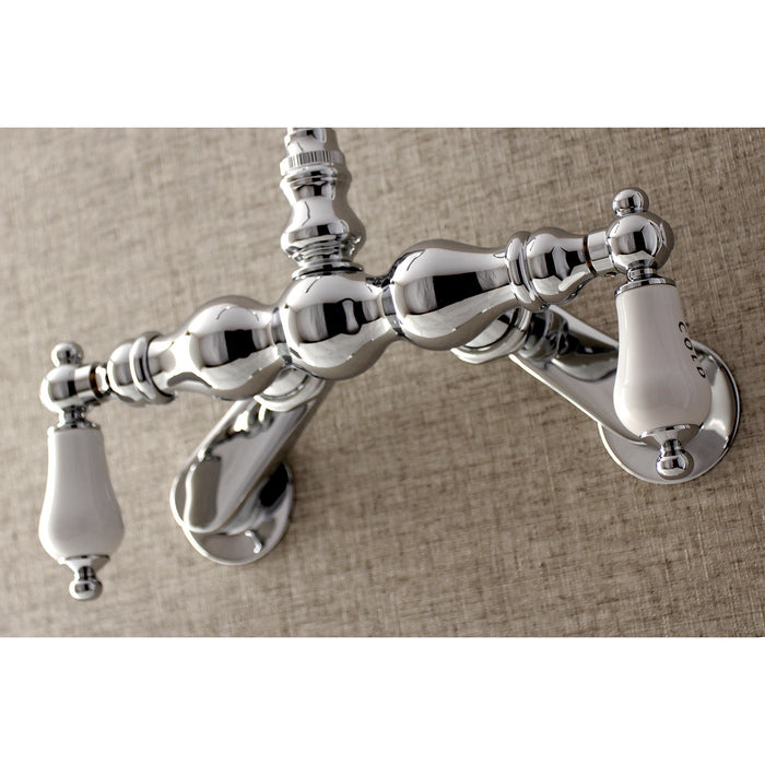 Kingston Brass AE86T1 Aqua Vintage Adjustable Center Wall Mount Tub Faucet, Polished Chrome