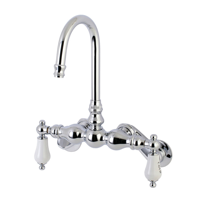 Kingston Brass AE86T1 Aqua Vintage Adjustable Center Wall Mount Tub Faucet, Polished Chrome
