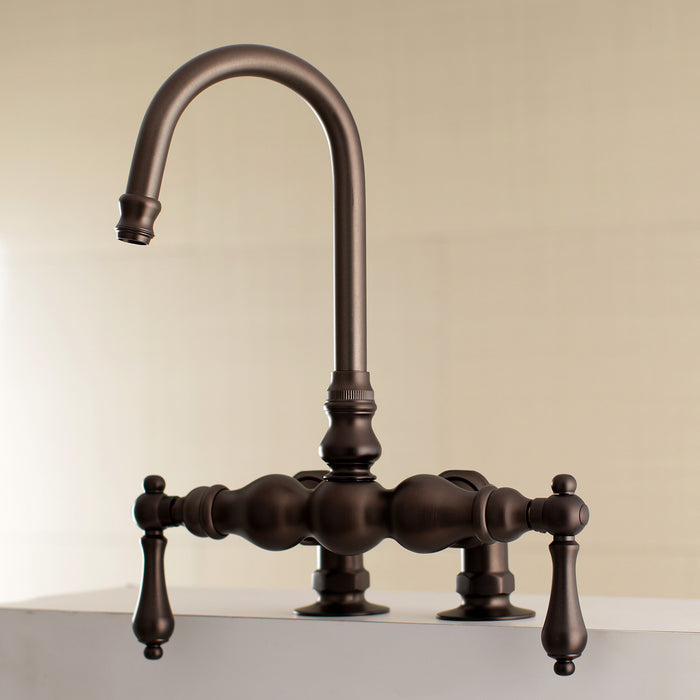Kingston Brass AE91T5 Vintage 3-3/8" Center Deck-Mount Clawfoot Tub Faucet, Oil Rubbed Bronze