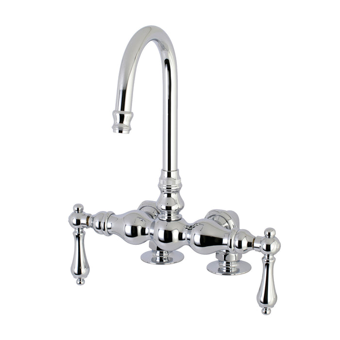 Kingston Brass AE92T1 Vintage 3-3/8" Center Deck-Mount Clawfoot Tub Faucet, Polished Chrome