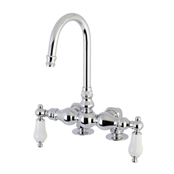 Kingston Brass AE94T1 Vintage 3-3/8" Center Deck-Mount Clawfoot Tub Faucet, Polished Chrome