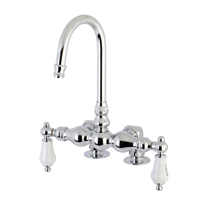 Kingston Brass AE96T1 Vintage 3-3/8" Center Deck-Mount Clawfoot Tub Faucet, Polished Chrome