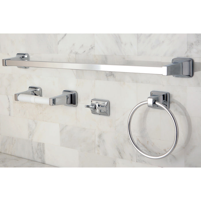 Kingston Brass BA0104C Americana 4-Piece 24" Towel Bar Bathroom Accessory Set, Polished Chrome