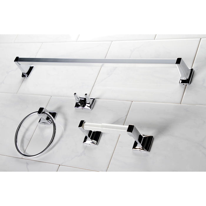 Kingston Brass BA0104C Americana 4-Piece 24" Towel Bar Bathroom Accessory Set, Polished Chrome