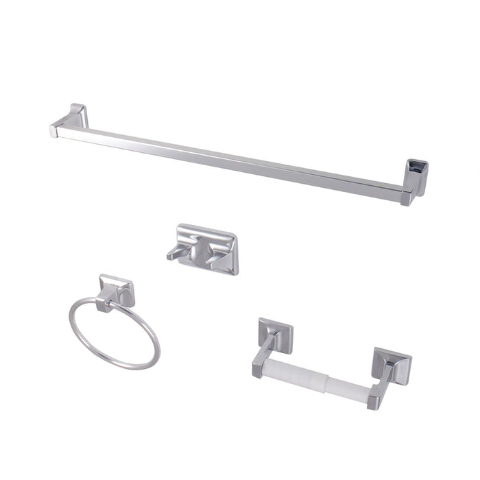 Kingston Brass BA0104C Americana 4-Piece 24" Towel Bar Bathroom Accessory Set, Polished Chrome